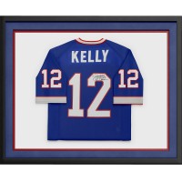 Игровая джерси Jim Kelly Buffalo Bills Autographed Fanatics Authentic Mitchell & Ness Blue Authentic with HOF 02 Inscription