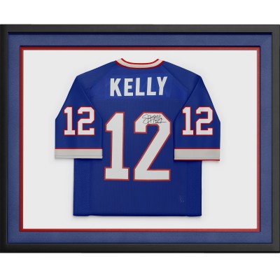 Игровая джерси Jim Kelly Buffalo Bills Autographed Fanatics Authentic Mitchell & Ness Blue Authentic with HOF 02 Inscription