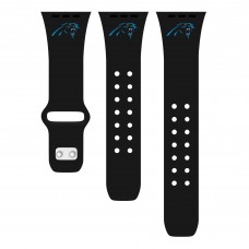 Carolina Panthers Logo Silicone Apple Watch Band - Black