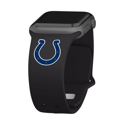 Indianapolis Colts Logo Silicone Apple Watch Band - Black