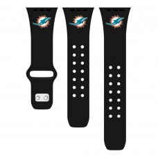 Miami Dolphins Logo Silicone Apple Watch Band - Black