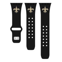 Ремешок для часов New Orleans Saints Logo Silicone Apple Watch - Black