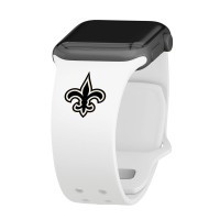 New Orleans Saints White Logo Silicone Apple Watch Band