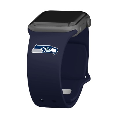 Ремешок для часов Seattle Seahawks Logo Silicone Apple Watch - Navy