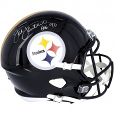 Autographed Pittsburgh Steelers Jack Lambert Fanatics Authentic Riddell Speed Replica Helmet with HOF 90 Inscription
