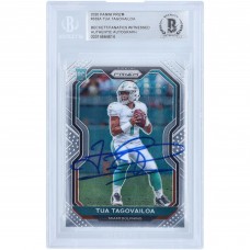 Autographed Miami Dolphins Tua Tagovailoa 2020 Panini Prizm #339 Beckett Fanatics Witnessed Authenticated Rookie Card