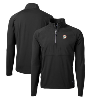 Кофта с длинным рукавом на короткой молнии Miami Dolphins Cutter & Buck Adapt Eco Knit Hybrid Recycled Throwback - Black