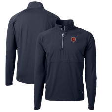Пуловер Chicago Bears Cutter & Buck Navy Adapt Eco Knit Hybrid Recycled Quarter-Zip Throwback Top