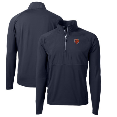 Пуловер Chicago Bears Cutter & Buck Navy Adapt Eco Knit Hybrid Recycled Quarter-Zip Throwback Top