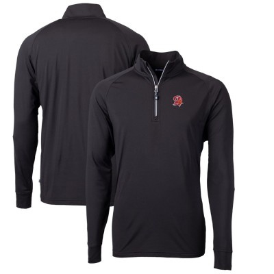 Кофта на короткой молнии Tampa Bay Buccaneers Cutter & Buck Adapt Eco Knit Stretch Recycled Throwback - Black