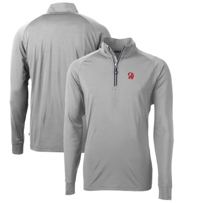 Кофта на короткой молнии Tampa Bay Buccaneers Cutter & Buck Adapt Eco Knit Stretch Recycled Throwback - Pewter