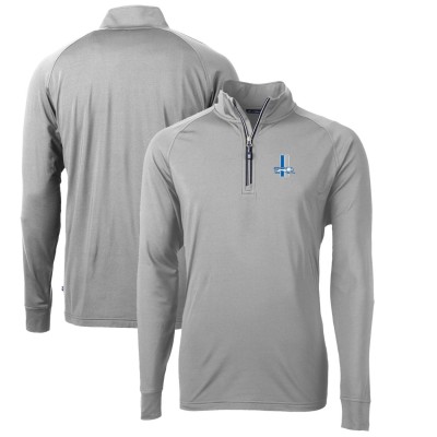 Кофта с длинным рукавом на короткой молнии Detroit Lions Cutter & Buck Adapt Eco Knit Stretch Recycled Throwback - Gray