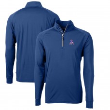 Кофта с длинным рукавом на короткой молнии New England Patriots Cutter & Buck Adapt Eco Knit Stretch Recycled Throwback - Royal