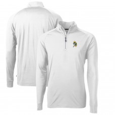Green Bay Packers Cutter & Buck White Adapt Eco Knit Stretch Recycled Quarter-Zip Throwback Pullover Top