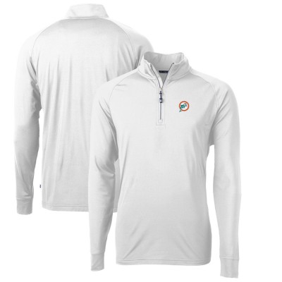 Кофта с длинным рукавом на короткой молнии Miami Dolphins Cutter & Buck Adapt Eco Knit Stretch Recycled Throwback - White