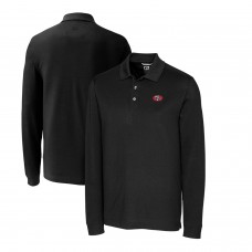 Поло San Francisco 49ers Cutter & Buck Advantage Tri-Blend Pique Long Sleeve Throwback - Black