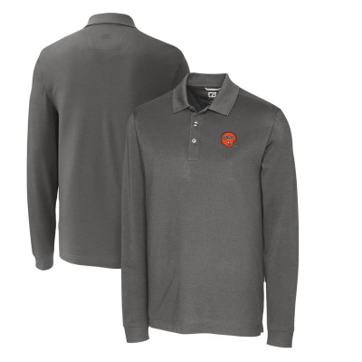 Поло с длинным рукавом Cincinnati Bengals Cutter & Buck Advantage Tri-Blend - Steel