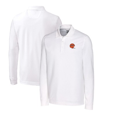 Поло с длинным рукавом Cincinnati Bengals Cutter & Buck Advantage Tri-Blend - White