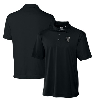 Atlanta Falcons Cutter & Buck Black Throwback Logo DryTec Genre Textured Solid Polo
