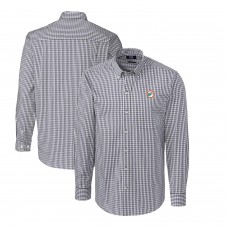 Рубашка Miami Dolphins Cutter & Buck Throwback Logo Easy Care Stretch Gingham - Charcoal