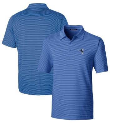 Indianapolis Colts Cutter & Buck Blue Throwback Logo Forge Pencil Stripe Stretch Polo