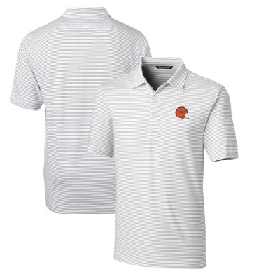 Поло Cincinnati Bengals Cutter & Buck Throwback Logo Forge Pencil Stripe Stretch - White