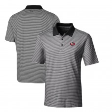 Поло San Francisco 49ers Cutter & Buck Throwback Logo Forge Tonal Stripe Stretch - Black