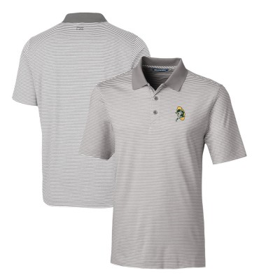 Поло Green Bay Packers Cutter & Buck Throwback Logo Forge Tonal Stripe Stretch - Gray