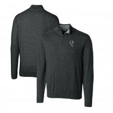 Atlanta Falcons Cutter & Buck Throwback Logo Lakemont Tri-Blend Quarter-Zip Pullover Sweater - Heather Charcoal