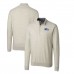 Seattle Seahawks Cutter & Buck Throwback Logo Lakemont Tri-Blend Quarter-Zip Pullover Sweater - Oatmeal