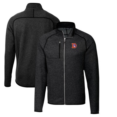 Кофта на молнии Denver Broncos Cutter & Buck Throwback Logo Mainsail Sweater-Knit - Heather Charcoal