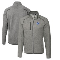 Los Angeles Rams Cutter & Buck Throwback Logo Mainsail Sweater-Knit Full-Zip Jacket - Heather Gray