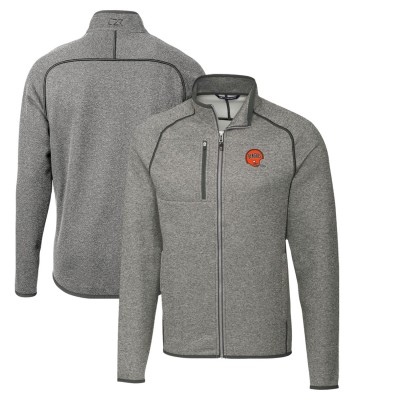 Кофта на молнии Cincinnati Bengals Cutter & Buck Throwback Logo Mainsail Sweater-Knit - Heather Gray