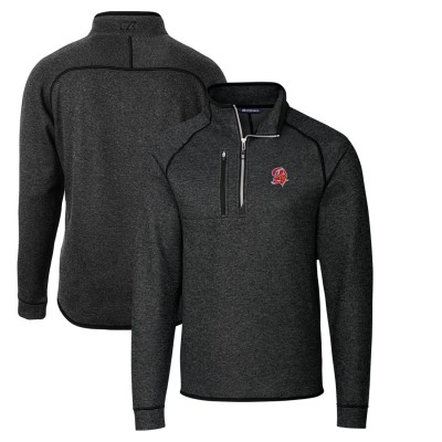 Кофта на короткой молнии Tampa Bay Buccaneers Cutter & Buck Throwback Logo Mainsail Sweater-Knit - Heather Charcoal
