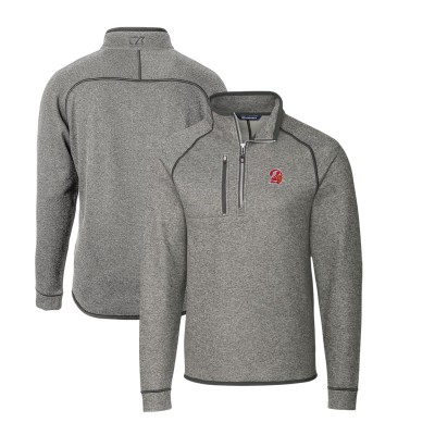 Кофта на короткой молнии Tampa Bay Buccaneers Cutter & Buck Throwback Logo Mainsail Sweater-Knit - Heather Gray