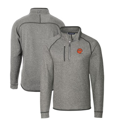 Кофта на короткой молнии Cincinnati Bengals Cutter & Buck Throwback Logo Mainsail Sweater-Knit - Heather Gray