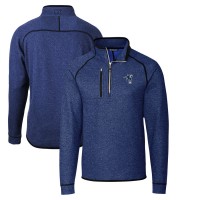 Indianapolis Colts Cutter & Buck Heather Royal Throwback Logo Mainsail Sweater-Knit Half-Zip Pullover Jacket