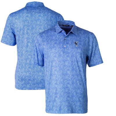 Indianapolis Colts Cutter & Buck Blue Throwback Logo Pike Constellation Stretch Polo