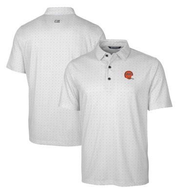Поло Cincinnati Bengals Cutter & Buck Throwback Logo Pike Double Dot Print Stretch - Charcoal