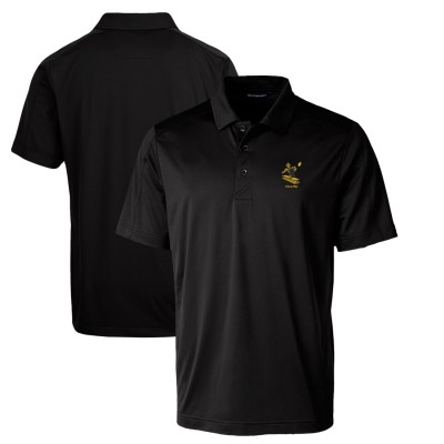 Pittsburgh Steelers Cutter & Buck Black Throwback Logo Prospect Textured Stretch Polo