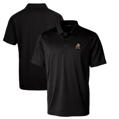 Поло Cleveland Browns Cutter & Buck Throwback Logo Prospect Textured Stretch - Black