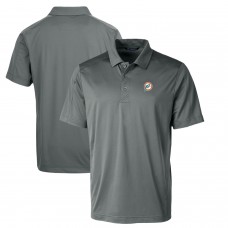 Поло Miami Dolphins Cutter & Buck Throwback Logo Prospect Textured Stretch - Steel