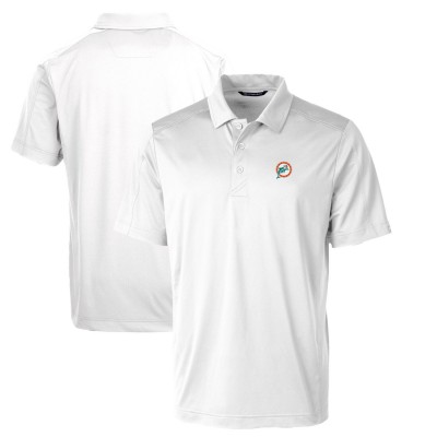 Поло Miami Dolphins Cutter & Buck Throwback Logo Prospect Textured Stretch - White