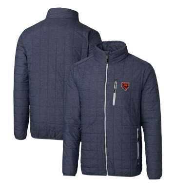Куртка Chicago Bears Cutter & Buck Heather Navy Throwback Logo Rainier PrimaLoft Eco Insulated Full-Zip Puffer