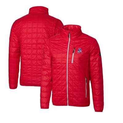 New England Patriots Cutter & Buck Red Throwback Logo Rainier PrimaLoft Eco Insulated Full-Zip Puffer Jacket