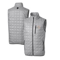 Miami Dolphins Cutter & Buck Gray Throwback Logo Rainier PrimaLoft Eco Insulated Full-Zip Puffer Vest