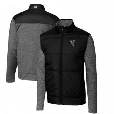 Куртка Atlanta Falcons Cutter & Buck Throwback Logo Stealth Hybrid Quilted Windbreaker - Black