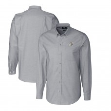 New Orleans Saints Cutter & Buck Throwback Logo Long Sleeve Stretch Oxford Button-Down Shirt - Charcoal
