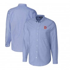 Denver Broncos Cutter & Buck Throwback Logo Long Sleeve Stretch Oxford Button-Down Shirt - Powder Blue