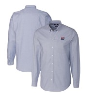 New York Giants Cutter & Buck Throwback Logo Long Sleeve Stretch Oxford Button-Down Shirt - Light Blue